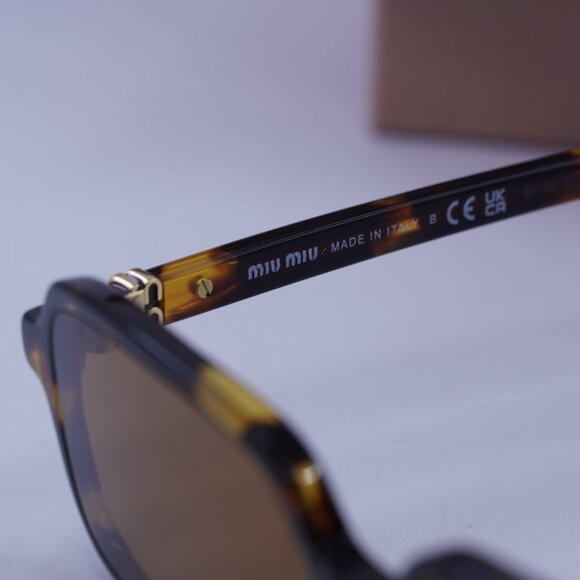 Miu Miu MU11ZSF VAU2Z1 Rectangle Sunglasses – Honey Havana main image 4